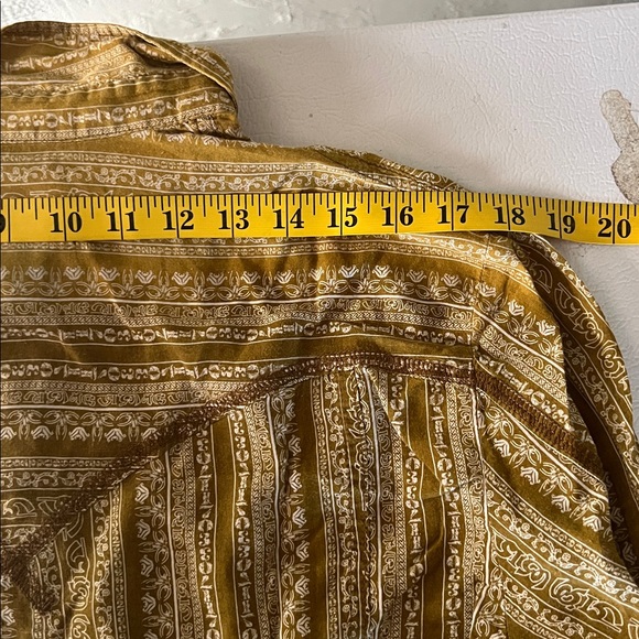 Diesel mustard Cotton Fabric size L women’s western style‎ pearl snap vintage. - Picture 9 of 12